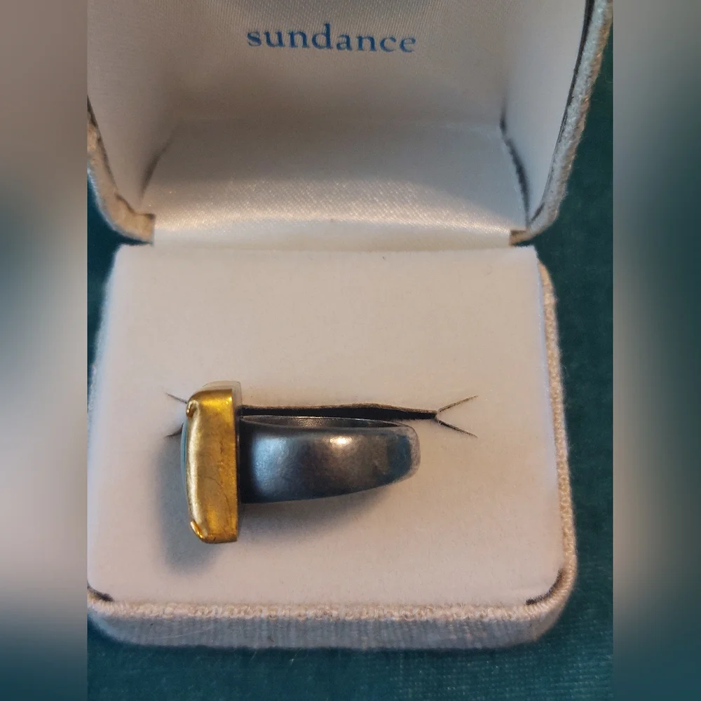 Sundance Phenomena Turquoise 24kt And Oxidized Sterling Silver Ring - Picture 4 of 5